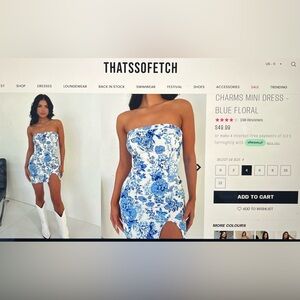 Blue Floral Mini Dress - THATSSOFETCH